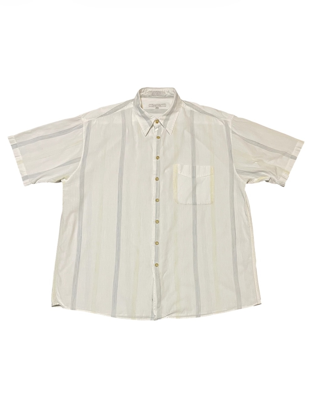 Men's JJ Farmer Compose XL Short Sleeve Button Front Shirt White Stripe Casual